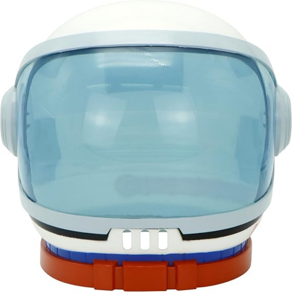 Kids Astronaut Helmet with Movable Visor & USA Flag Logo - Realistic Space Costume Set, Adjustable White & Blue Visor, Foam Padding, Durable Pretend Play Toy for & 5-12 (Halloween, Dress Up)