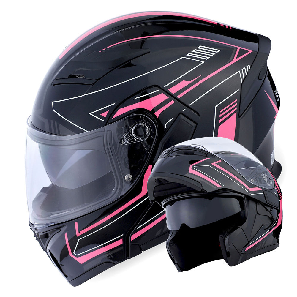 MOTORCYCLE MODULAR FULL FACE HELMET FLIP UP DUAL VISOR HELMET