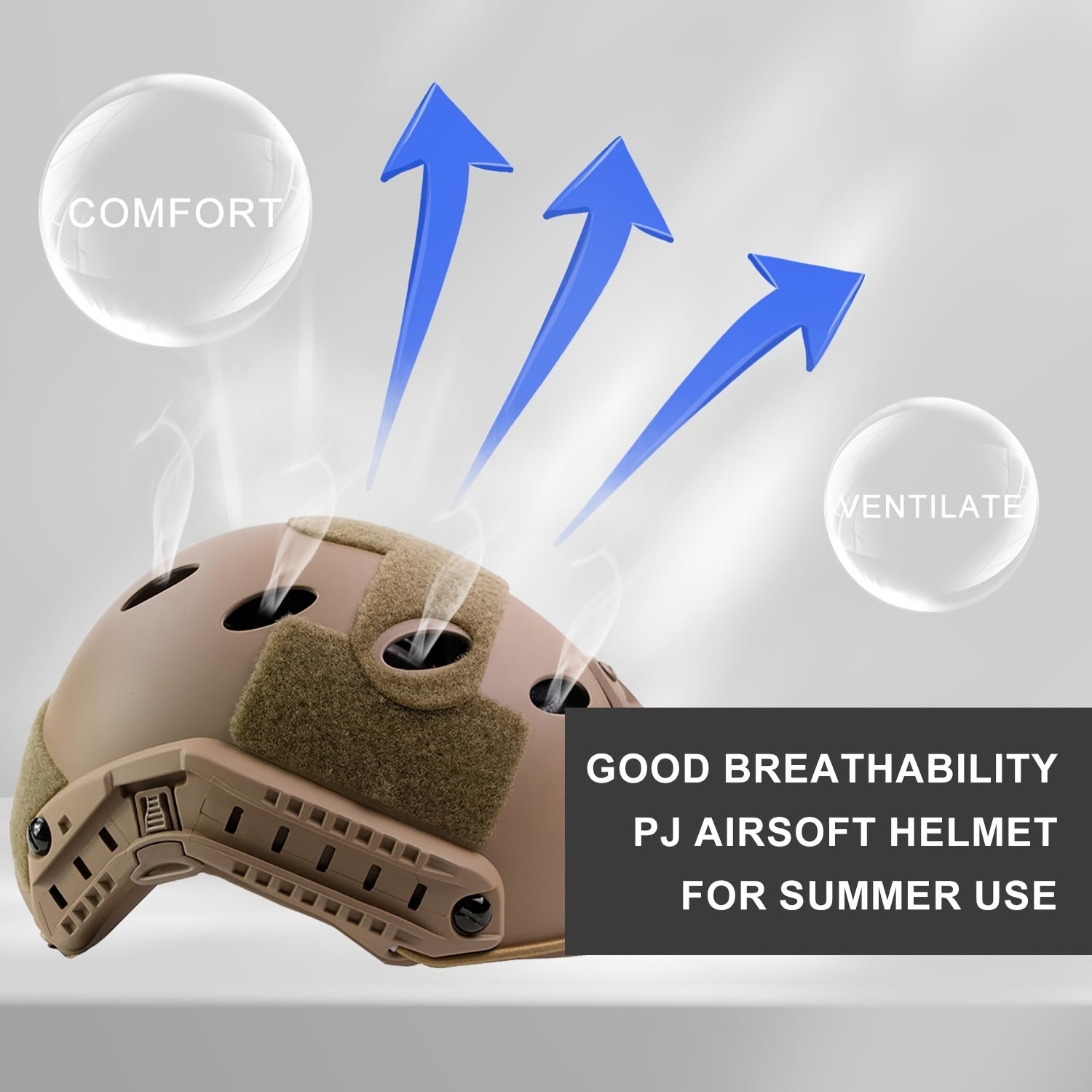 BOOIU-JY - Individually Packaged Easy Breathable Helmet, Easy Breathable Tactical Helmet, Game Helmet, Outdoor Action Helmet with Oval Ventilation Holes