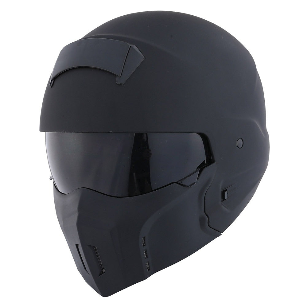 Motorcycle Full Face Helmet Open Face Helmet with Smoked Shield (Detachable Visor & Face Mask)
