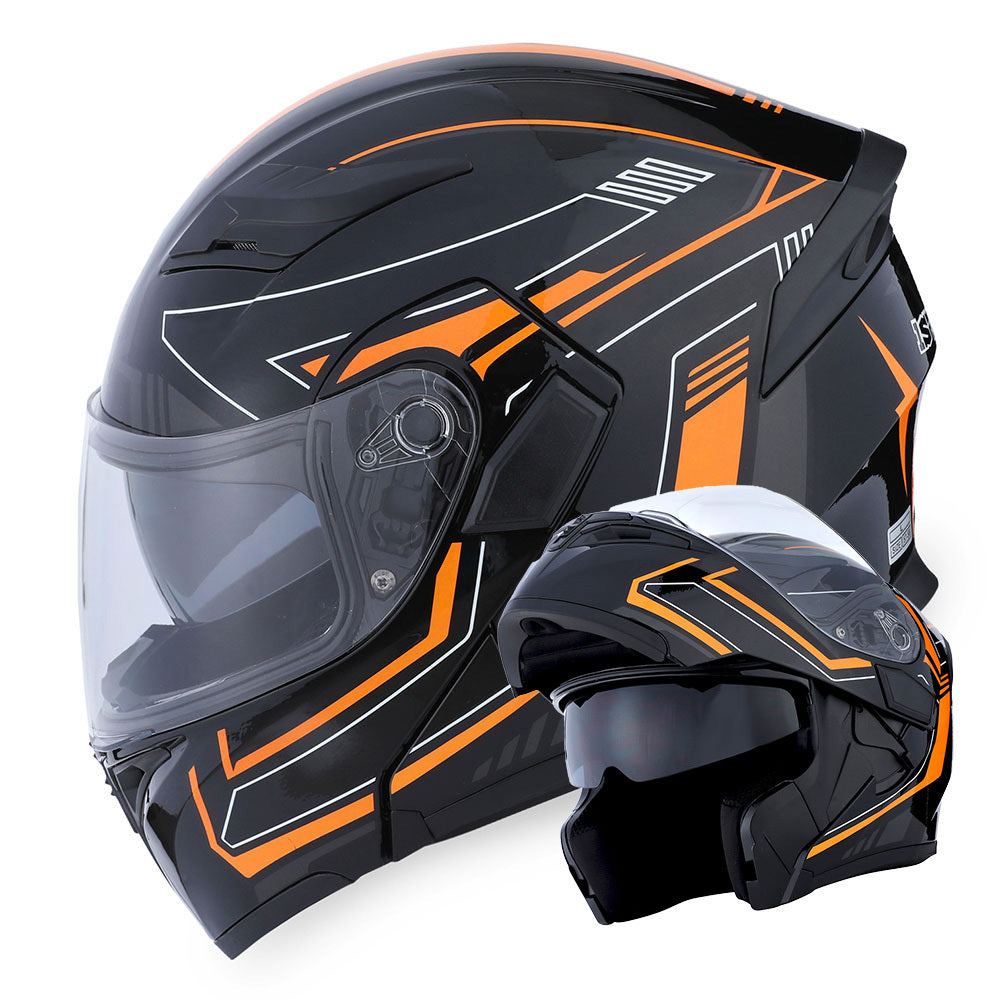 MOTORCYCLE MODULAR FULL FACE HELMET FLIP UP DUAL VISOR HELMET