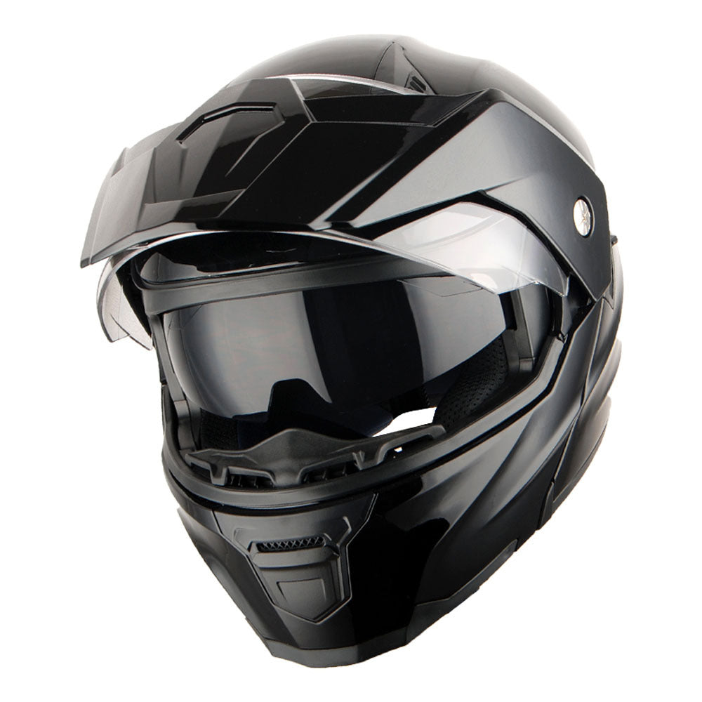 MOTORCYCLE HELMET MEN WOMEN DUAL SPORT MODULAR FLIP UP FULL FACE HELMET ADVENTURE DUAL VISOR: HJK910 DSPORT