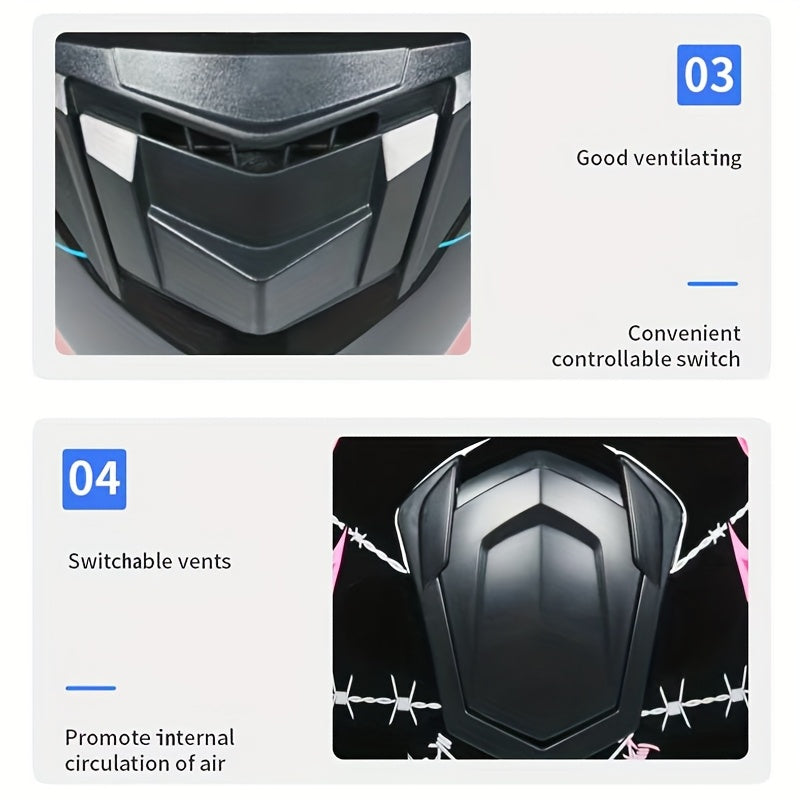 Unisex Full Face Motorcycle Helmet with Stylish Graphics - ABS Shell