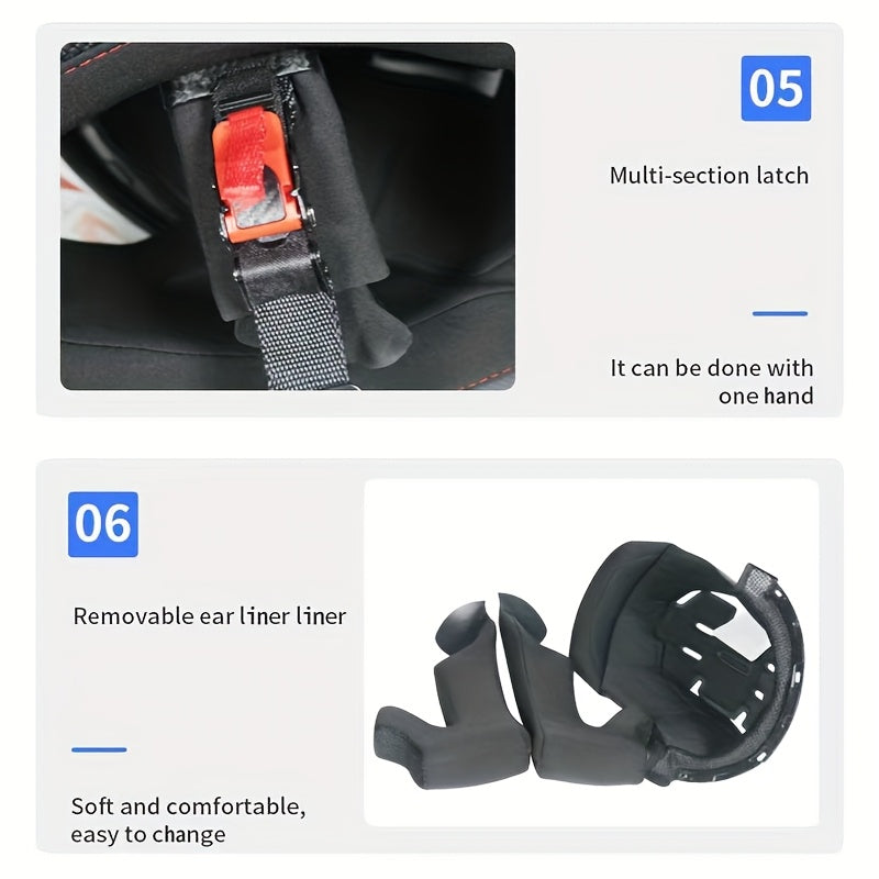 Unisex Full Face Motorcycle Helmet with Stylish Graphics - ABS Shell, Dual Visor & Ventilation System, Quick-Release Buckle