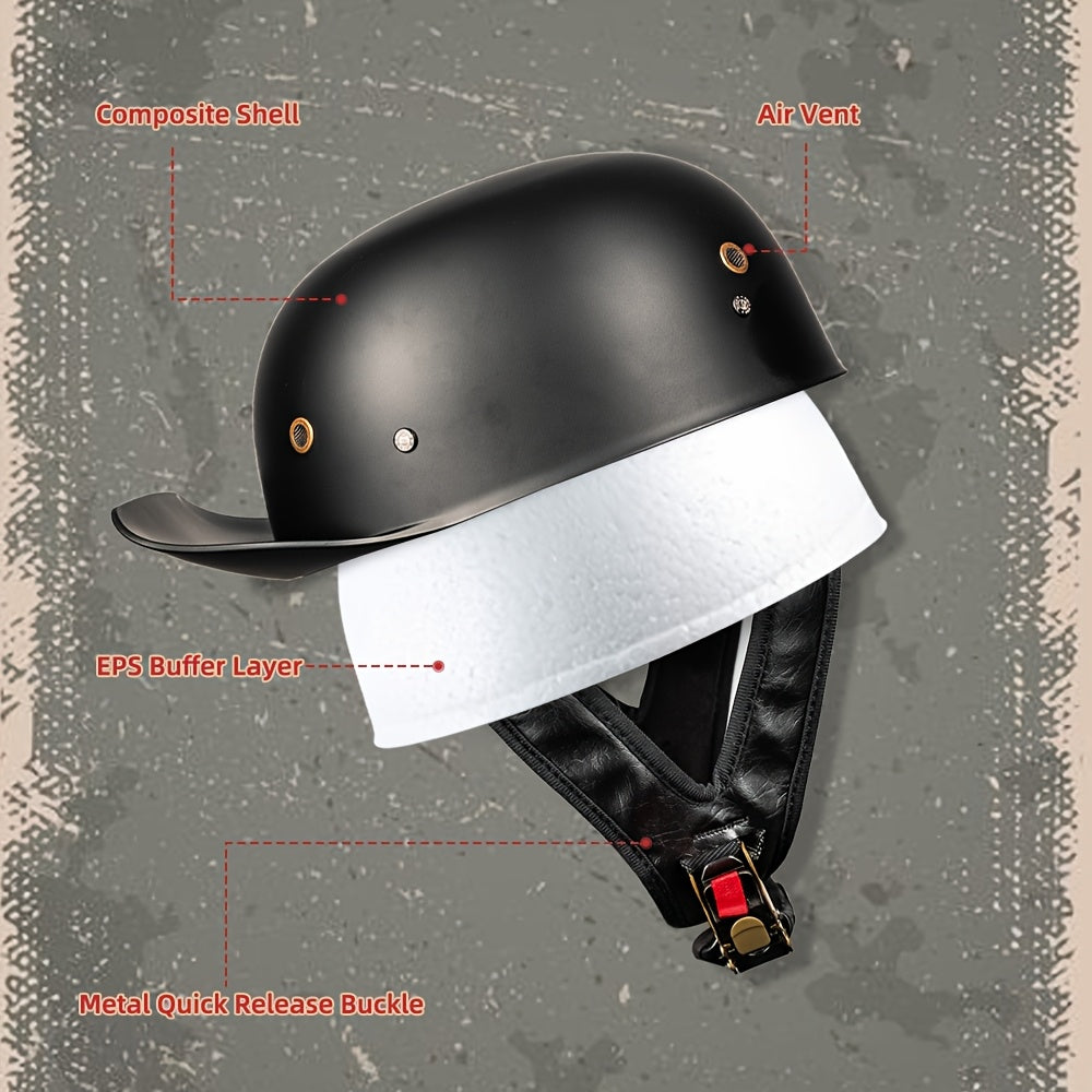 Half Helmet Motorcycle Baseball Helmet Half Cap Quick Release Buckle DOT Motocross Suits Men Women Z106