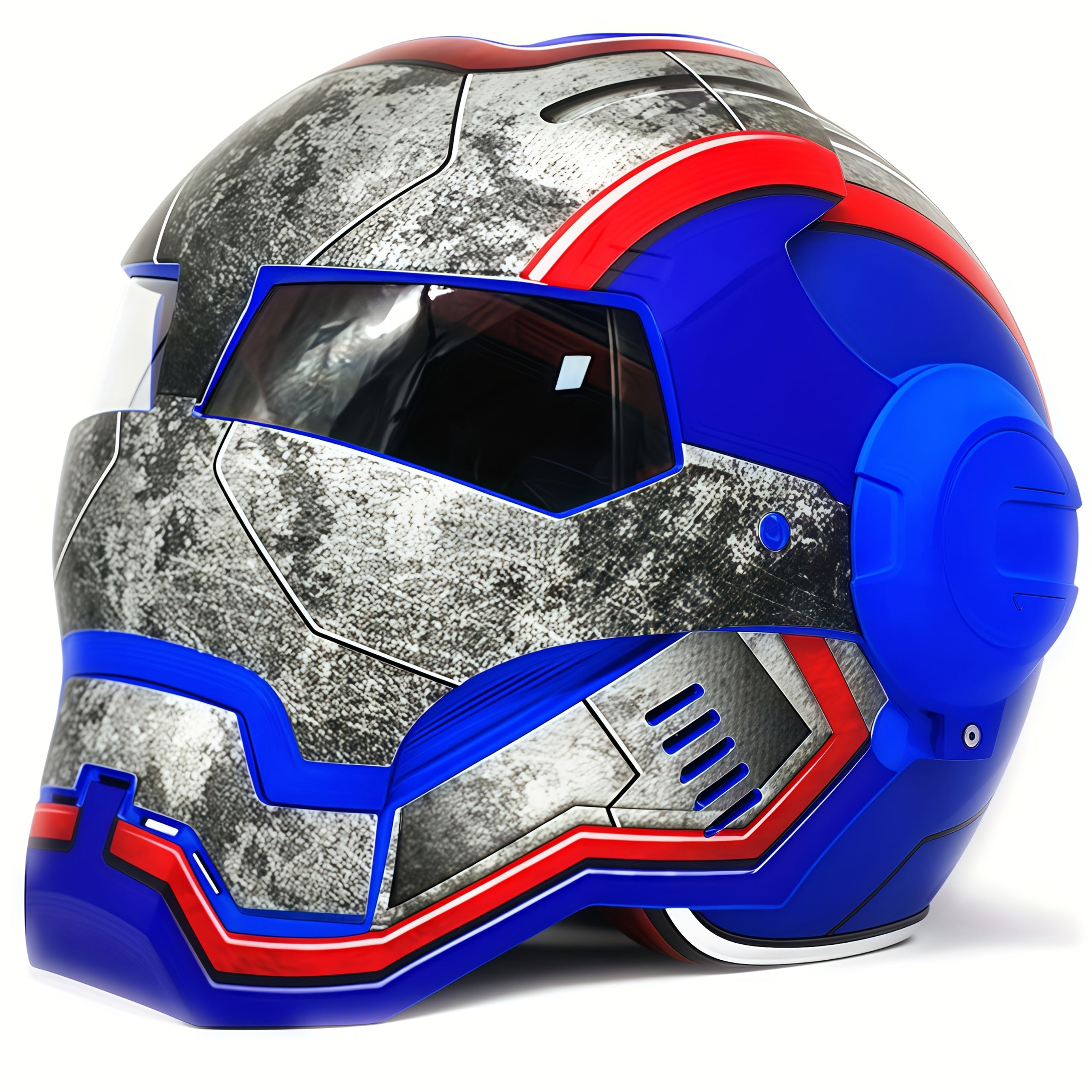 A Matte Blue Motorcycle Helmet