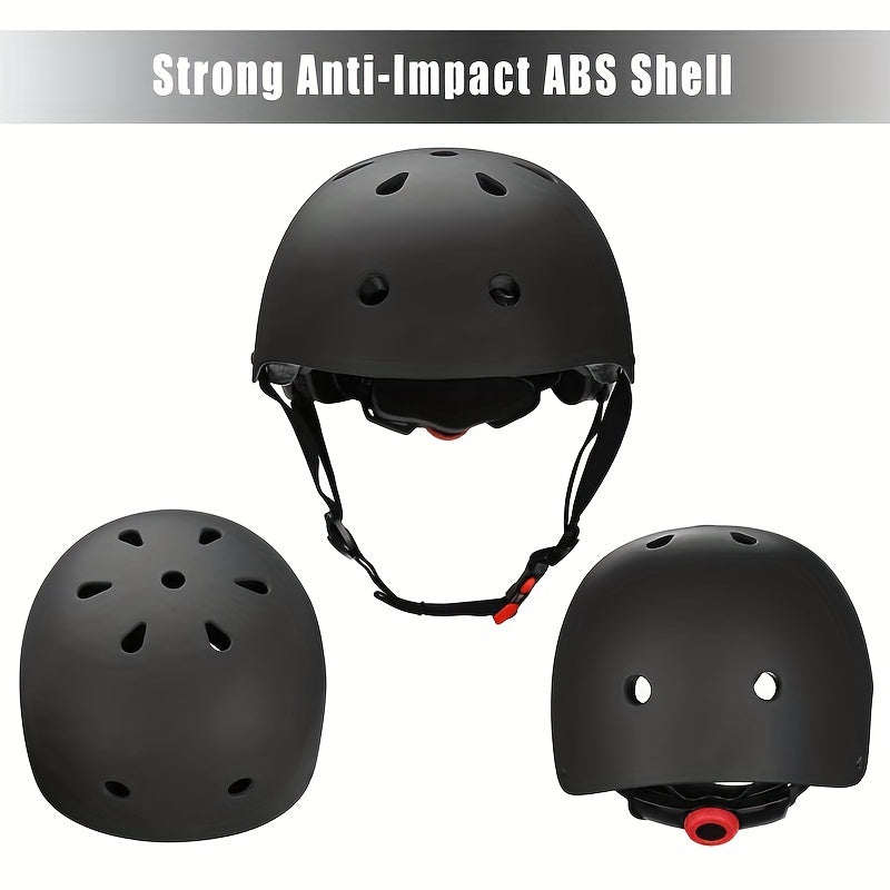 An Ideal Set of Outdoor Sports Gear for Boys And Girls Aged 3 to 12, Including a Outdoor Sports Suit, Adjustable Helmet, Knee Pads, Elbow Pads, And Wrist (7pcs)