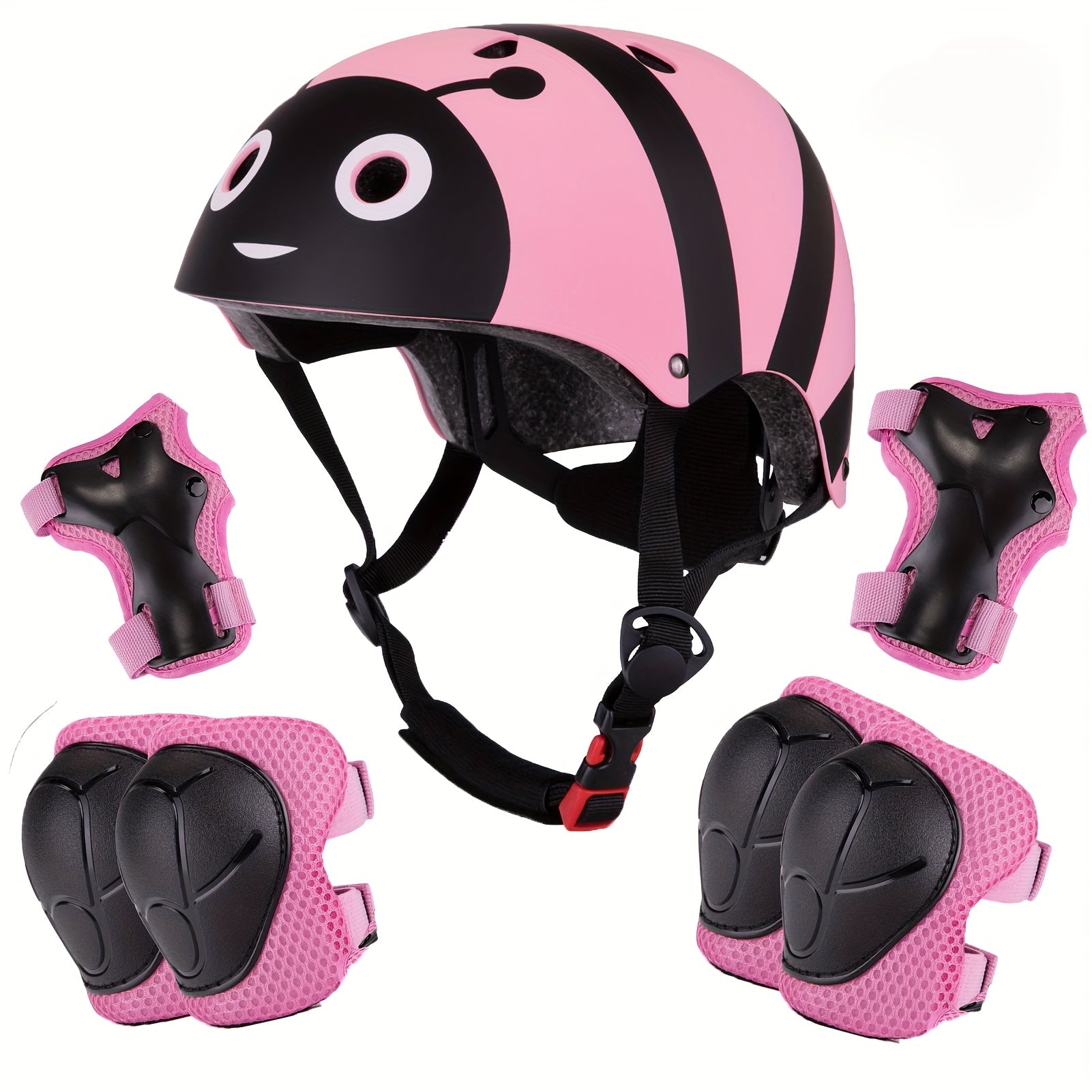 Kids Bike Helmet Set, Adjustable Helmet for Ages 5-14 Year Boys Girls, Toddler Helmet Pad Set with Knee And Elbow Pads for Bike, Roller, Skating, Scooter, Longboard And More Sports