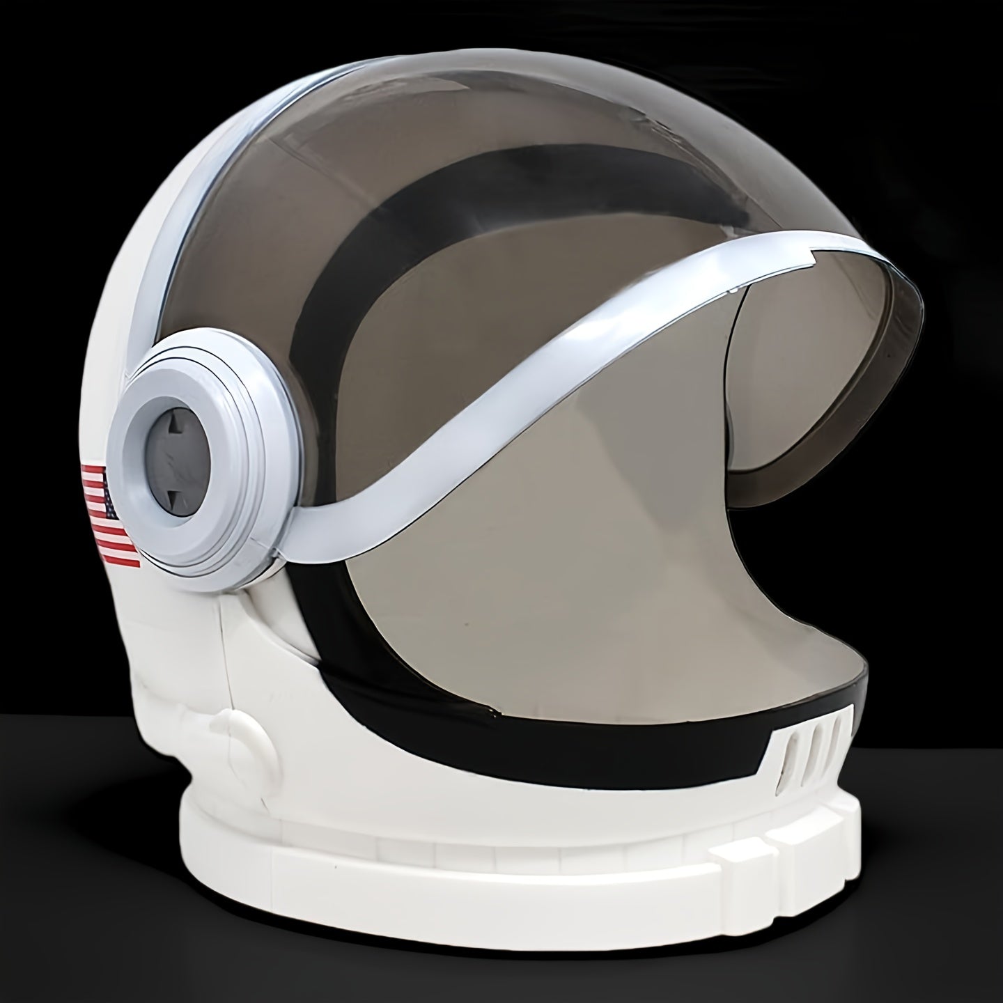 Kids Astronaut Helmet with Movable Visor & USA Flag Logo - Realistic Space Costume Set, Adjustable White & Blue Visor, Foam Padding, Durable Pretend Play Toy for & 5-12 (Halloween, Dress Up)