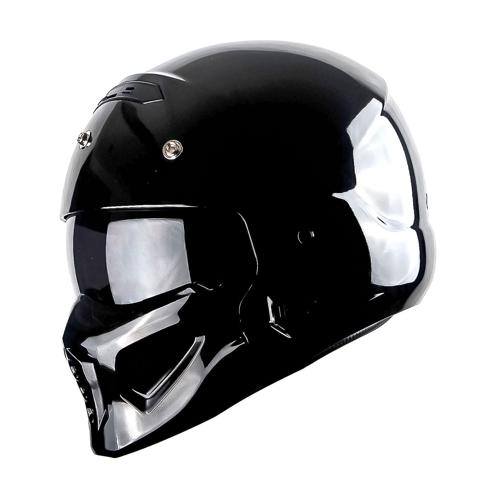 Motorcycle Full Face Helmet Open Face Helmet with Smoked Shield (Detachable Visor & Face Mask)