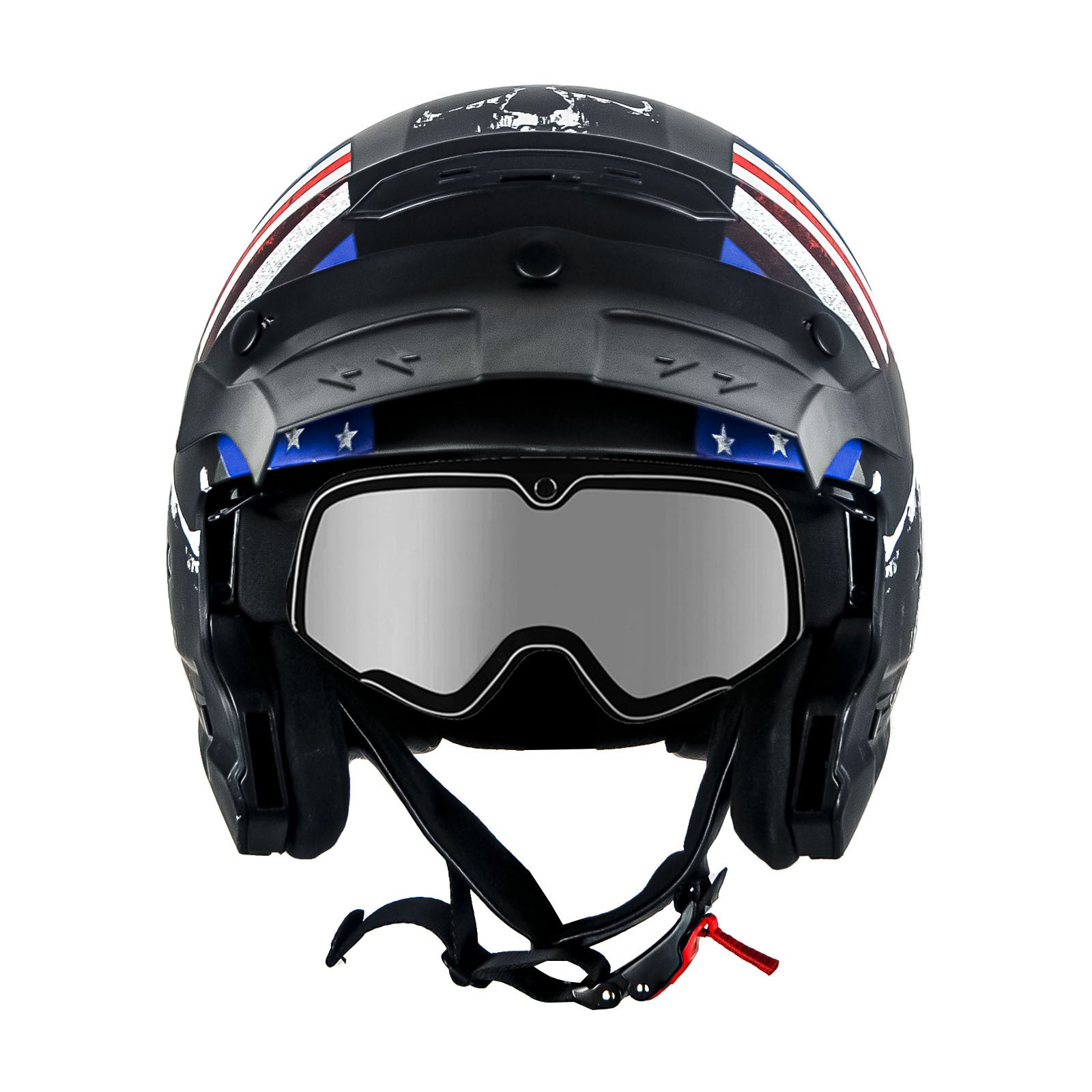 Motorcycle Full Face Helmet Open Face Helmet with Smoked Shield (Detachable Visor & Face Mask)