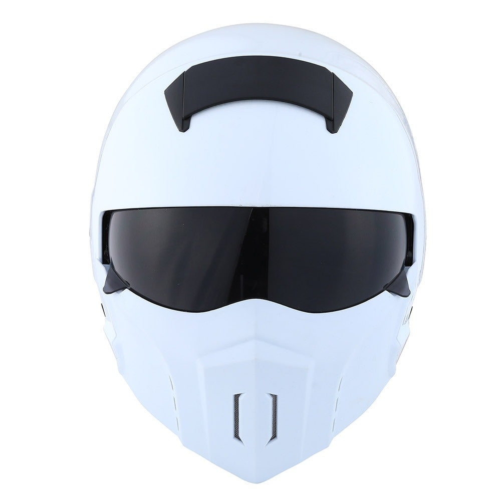 Motorcycle Full Face Helmet Open Face Helmet with Smoked Shield (Detachable Visor & Face Mask)