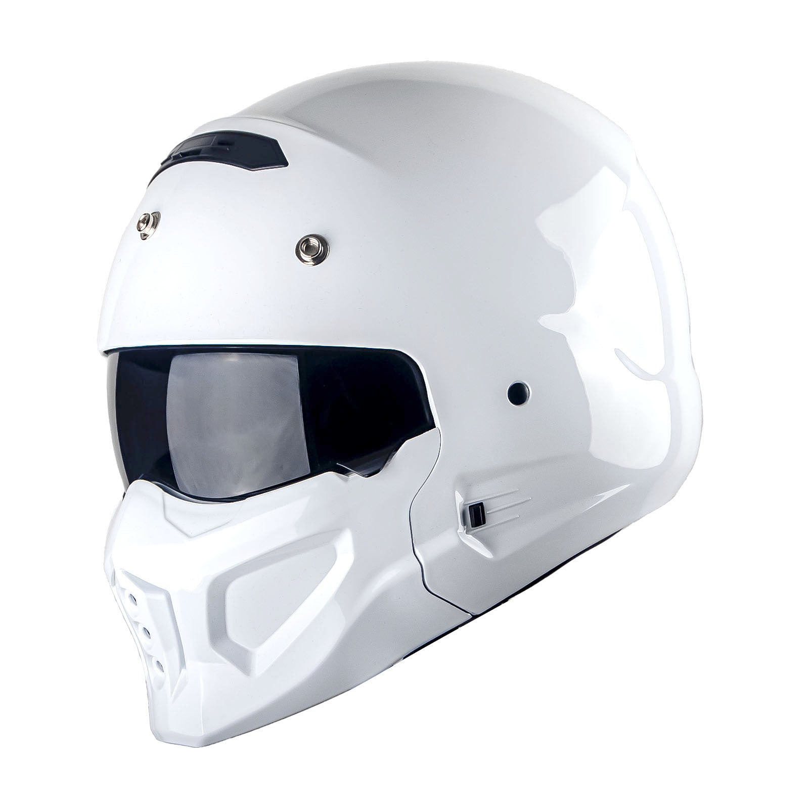 Motorcycle Full Face Helmet Open Face Helmet with Smoked Shield (Detachable Visor & Face Mask)