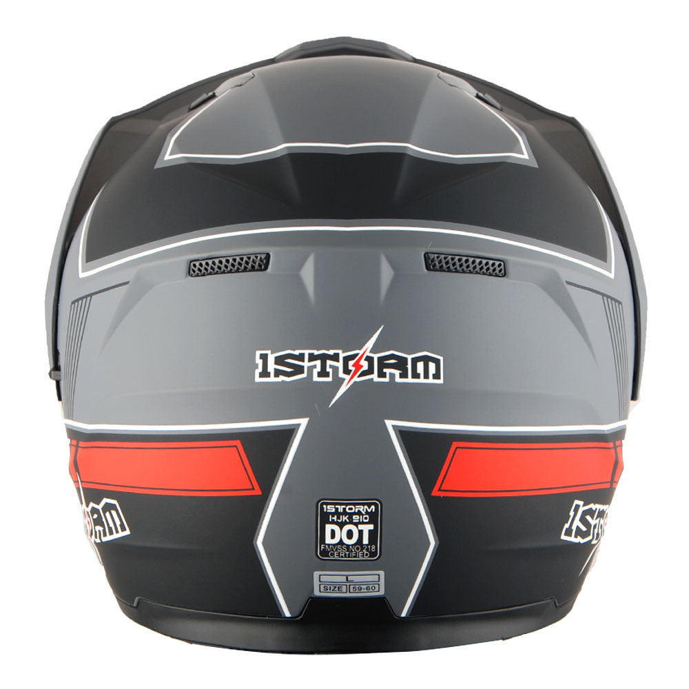 MOTORCYCLE HELMET MEN WOMEN DUAL SPORT MODULAR FLIP UP FULL FACE HELMET ADVENTURE DUAL VISOR: HJK910 DSPORT