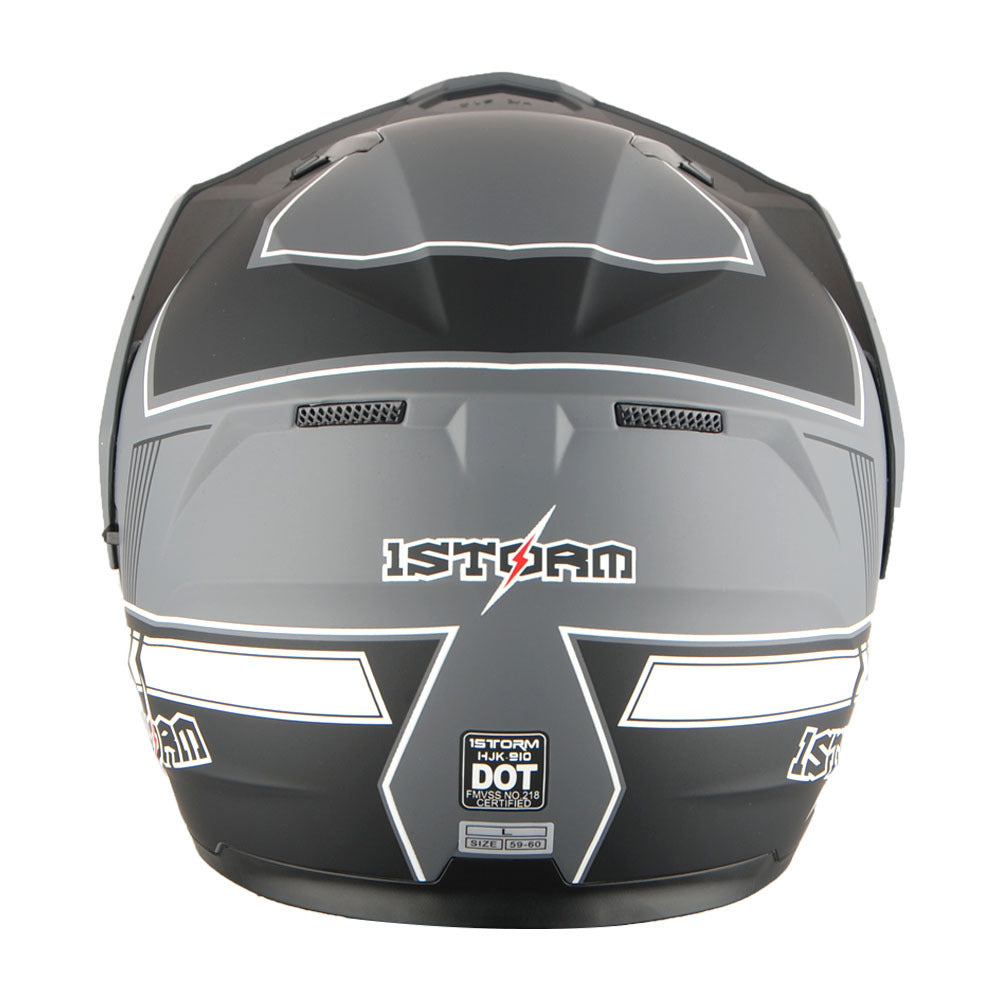MOTORCYCLE HELMET MEN WOMEN DUAL SPORT MODULAR FLIP UP FULL FACE HELMET ADVENTURE DUAL VISOR: HJK910 DSPORT