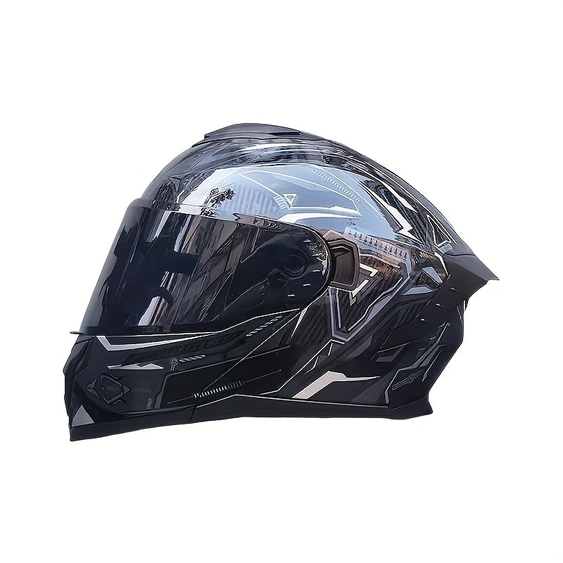 1pc Flip-Up\u002FFull Face Motorcycle Helmet with ABS & Multi-Density EPS Foam - Full Face Shield