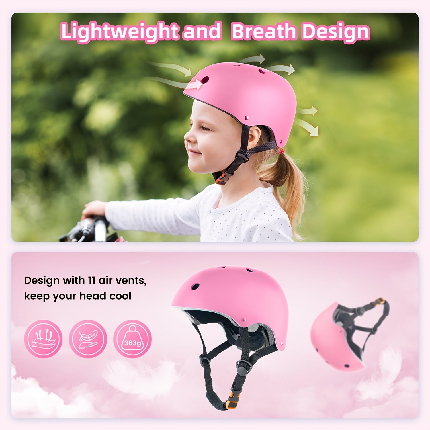Kids Bike Helmet, 1pc Unisex Adjustable Sports Helmet with Removable Liner - Sleek Matte End, Ventilation Holes for Breathability, Perfect for Halloween, Christmas, And Birthday Gifts, X-Small for \u002F 18.89''- 21.65''