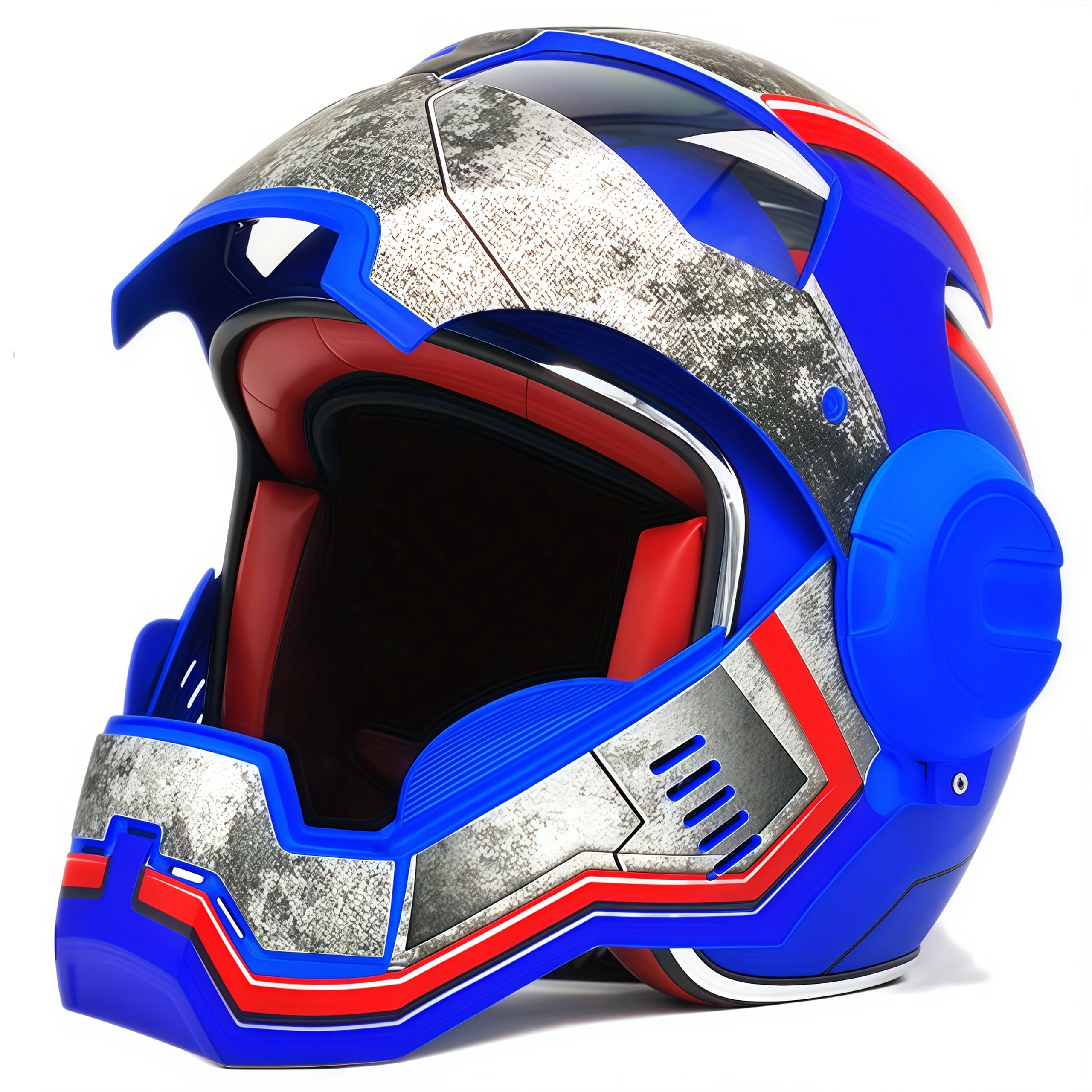 A Matte Blue Motorcycle Helmet