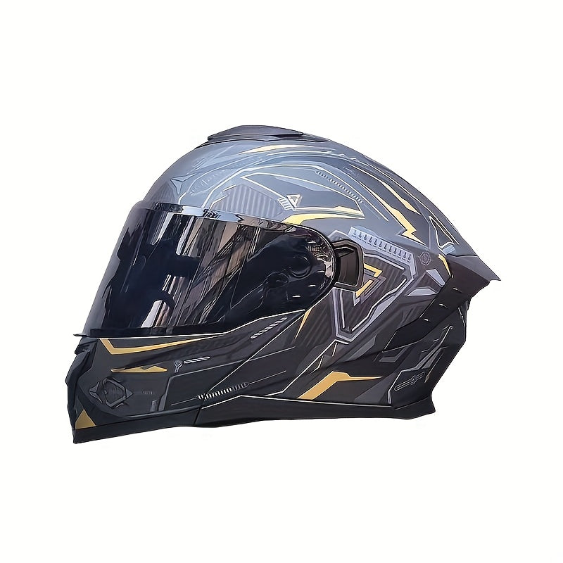 1pc Flip-Up\u002FFull Face Motorcycle Helmet with ABS & Multi-Density EPS Foam - Full Face Shield
