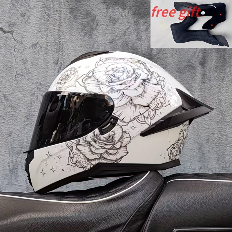 1pc Full Face Motorcycle Helmet Winter Warm Double Visor Motorcycle Helmet Double Interlining Replaceable Street Fashion Full-Face Helmet Christmas Gift, Birthday Gift