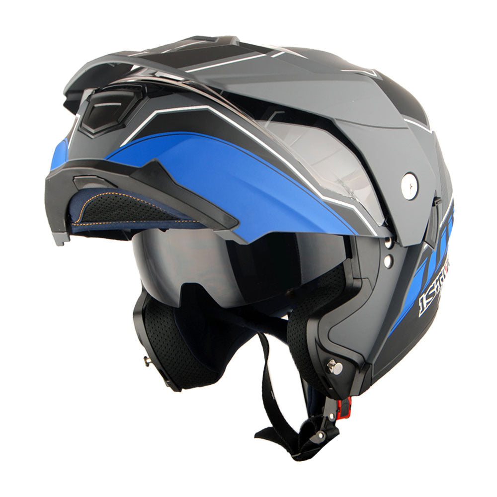 MOTORCYCLE HELMET MEN WOMEN DUAL SPORT MODULAR FLIP UP FULL FACE HELMET ADVENTURE DUAL VISOR: HJK910 DSPORT