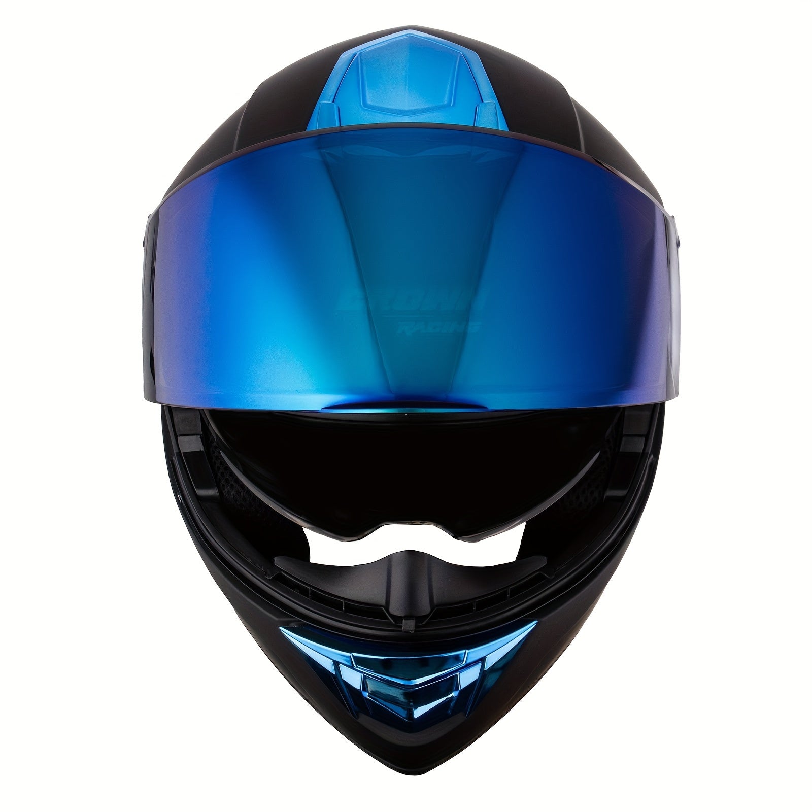 Blue Helmets with a Modular Full Face Design And Dual Visors That Can Flip Up