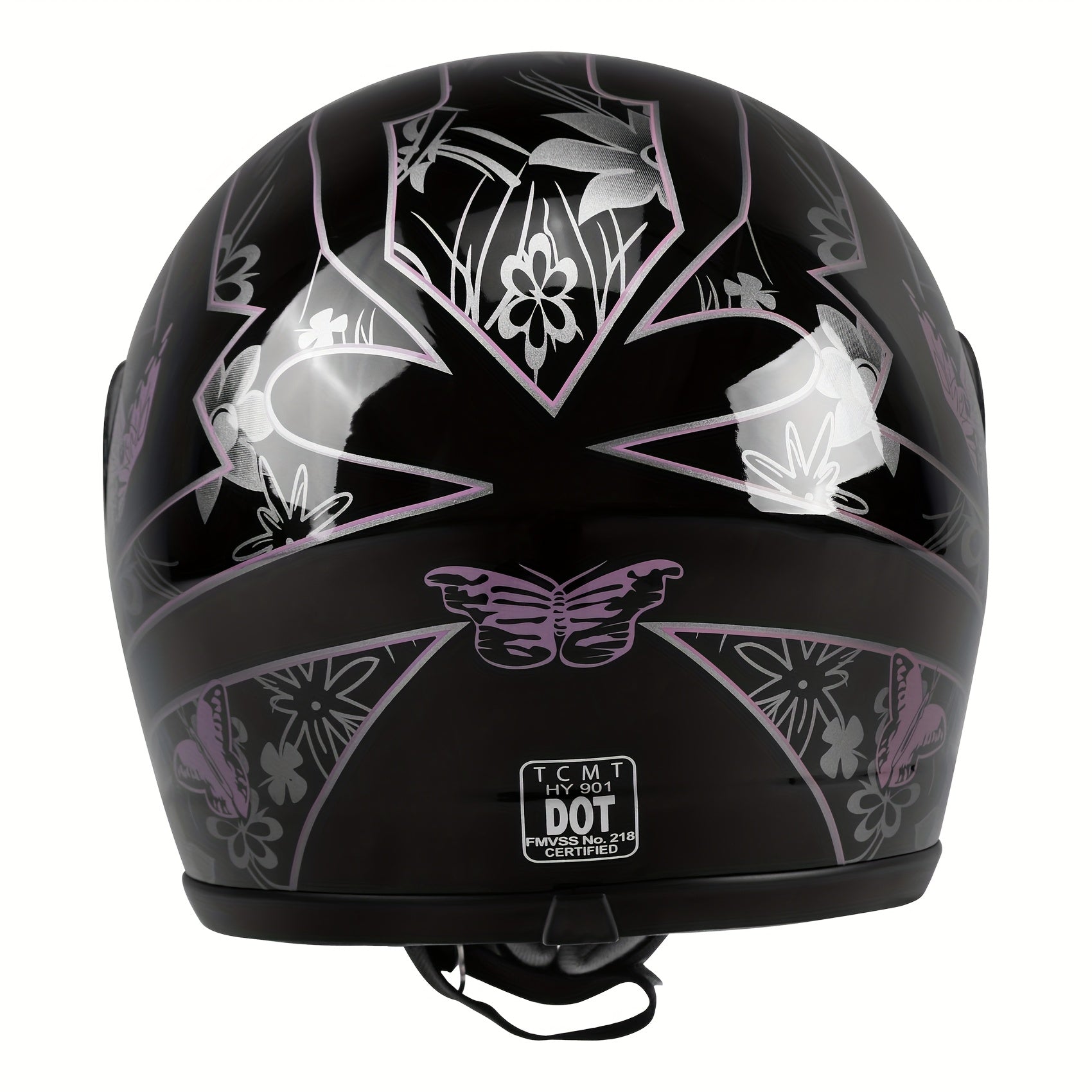XFMT DOT Adult Motorcycle Bike Black Pink Butterfly Full Face Street Helmet S\u002FM\u002FL\u002FXL