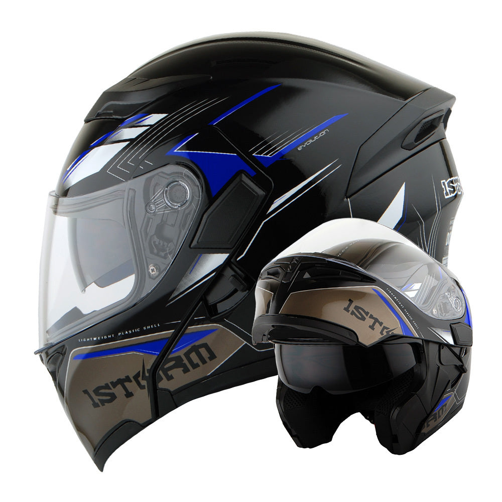 MOTORCYCLE MODULAR FULL FACE HELMET FLIP UP DUAL VISOR HELMET