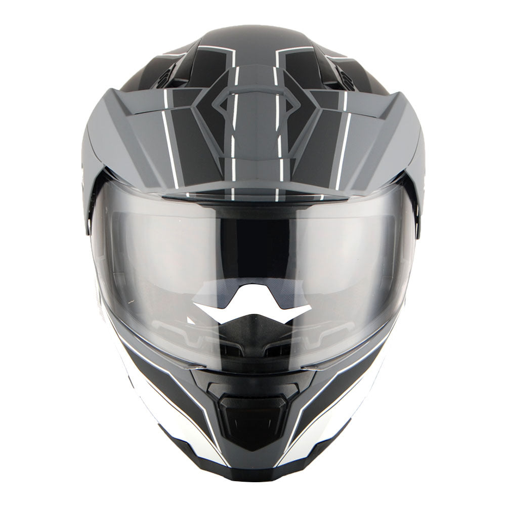 MOTORCYCLE HELMET MEN WOMEN DUAL SPORT MODULAR FLIP UP FULL FACE HELMET ADVENTURE DUAL VISOR: HJK910 DSPORT