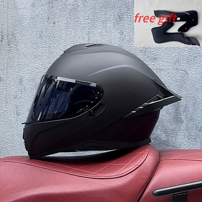 1pc Full Face Motorcycle Helmet Winter Warm Double Visor Motorcycle Helmet Double Interlining Replaceable Street Fashion Full-Face Helmet Christmas Gift, Birthday Gift