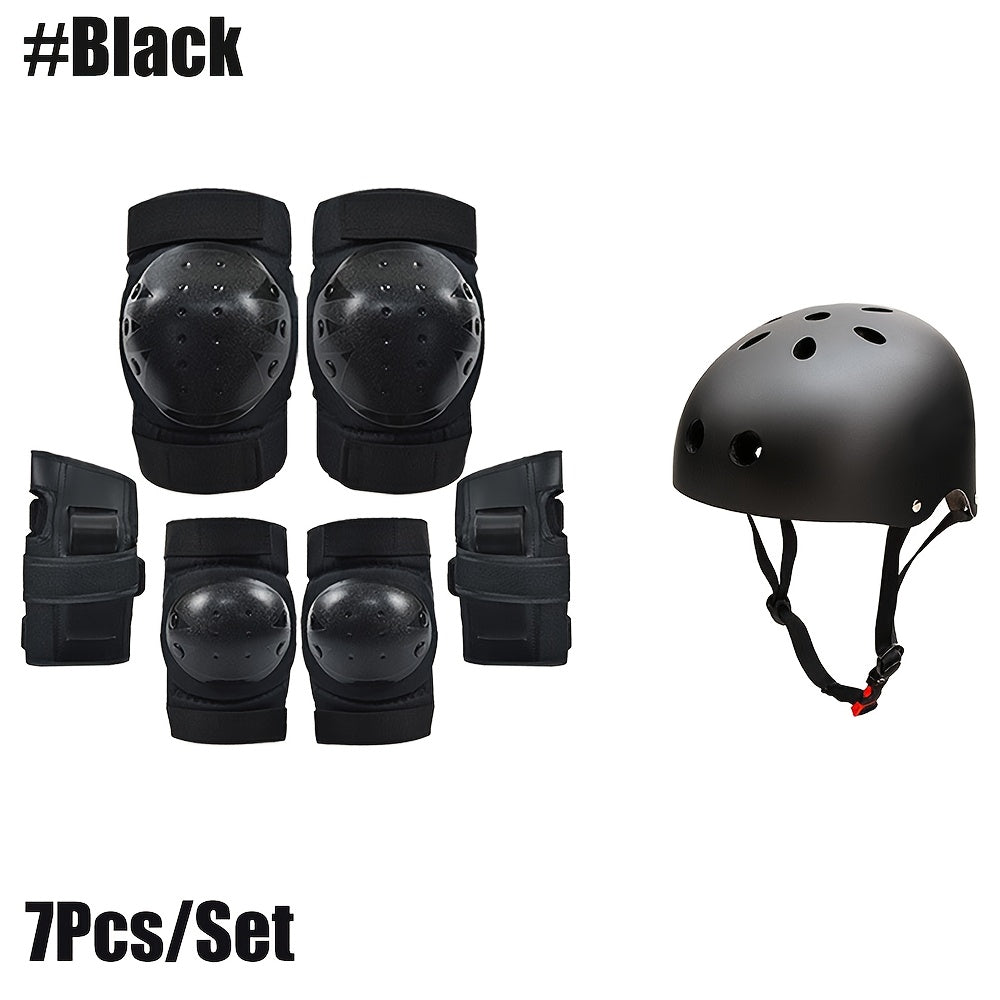7pcs TOPRUNN Skateboarding & Skating Protective Gear Suitable for & - Full Body Armor with Helmet