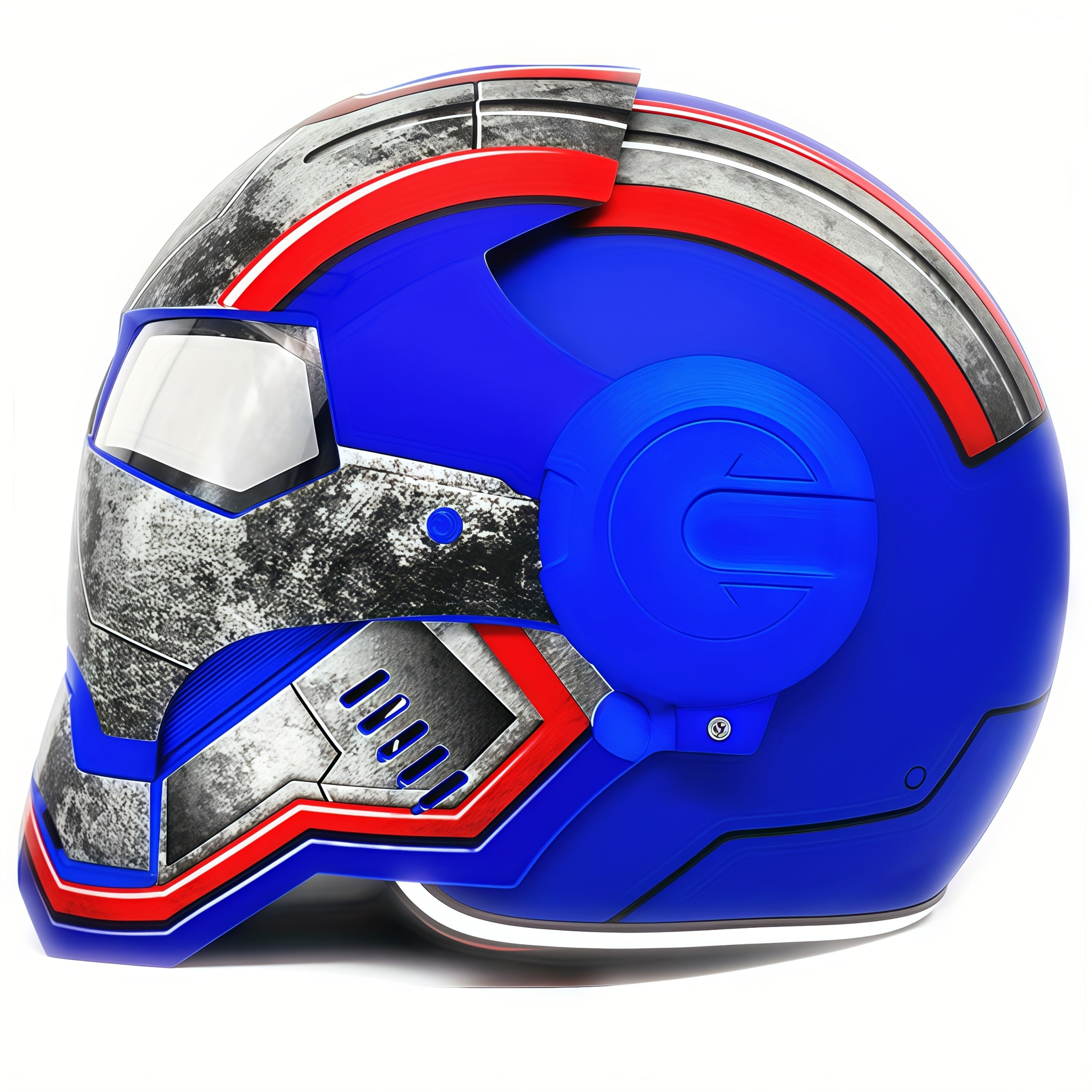 A Matte Blue Motorcycle Helmet