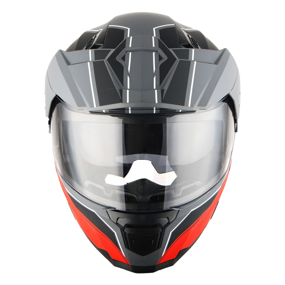 MOTORCYCLE HELMET MEN WOMEN DUAL SPORT MODULAR FLIP UP FULL FACE HELMET ADVENTURE DUAL VISOR: HJK910 DSPORT
