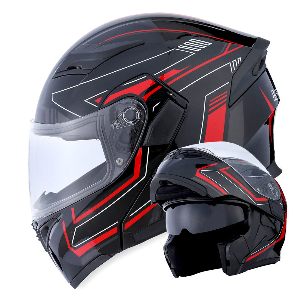 MOTORCYCLE MODULAR FULL FACE HELMET FLIP UP DUAL VISOR HELMET