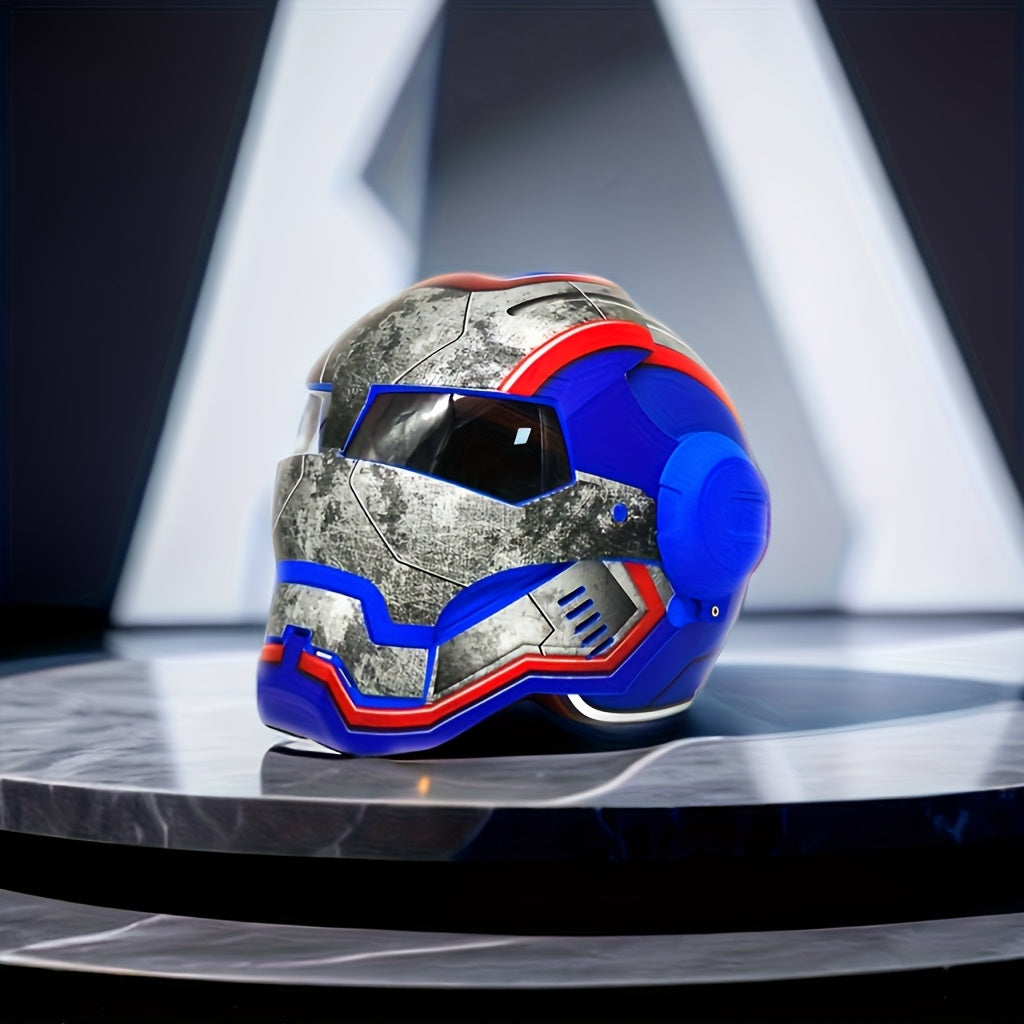 A Matte Blue Motorcycle Helmet