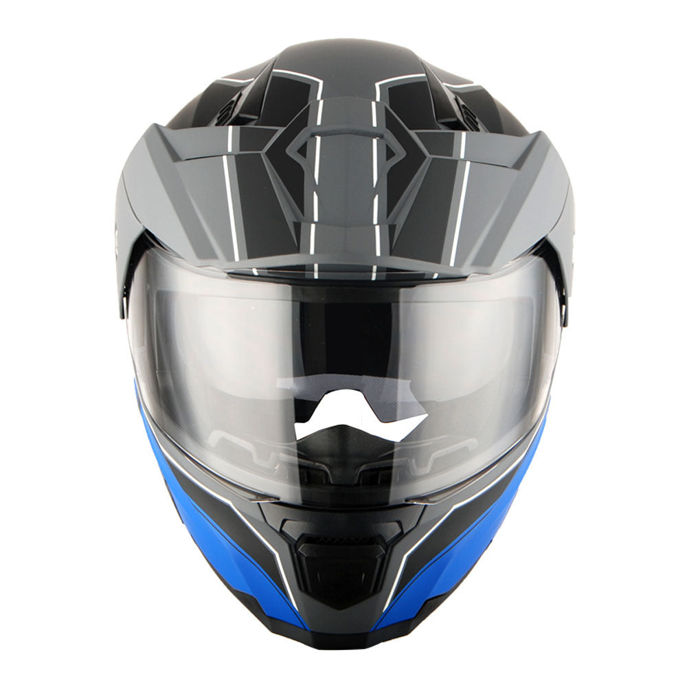 MOTORCYCLE HELMET MEN WOMEN DUAL SPORT MODULAR FLIP UP FULL FACE HELMET ADVENTURE DUAL VISOR: HJK910 DSPORT