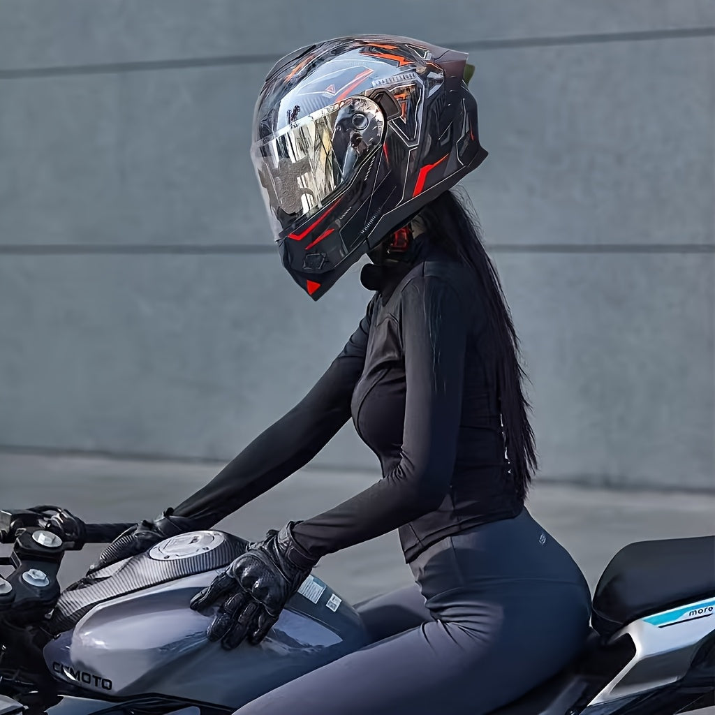 1pc Flip-Up\u002FFull Face Motorcycle Helmet with ABS & Multi-Density EPS Foam - Full Face Shield