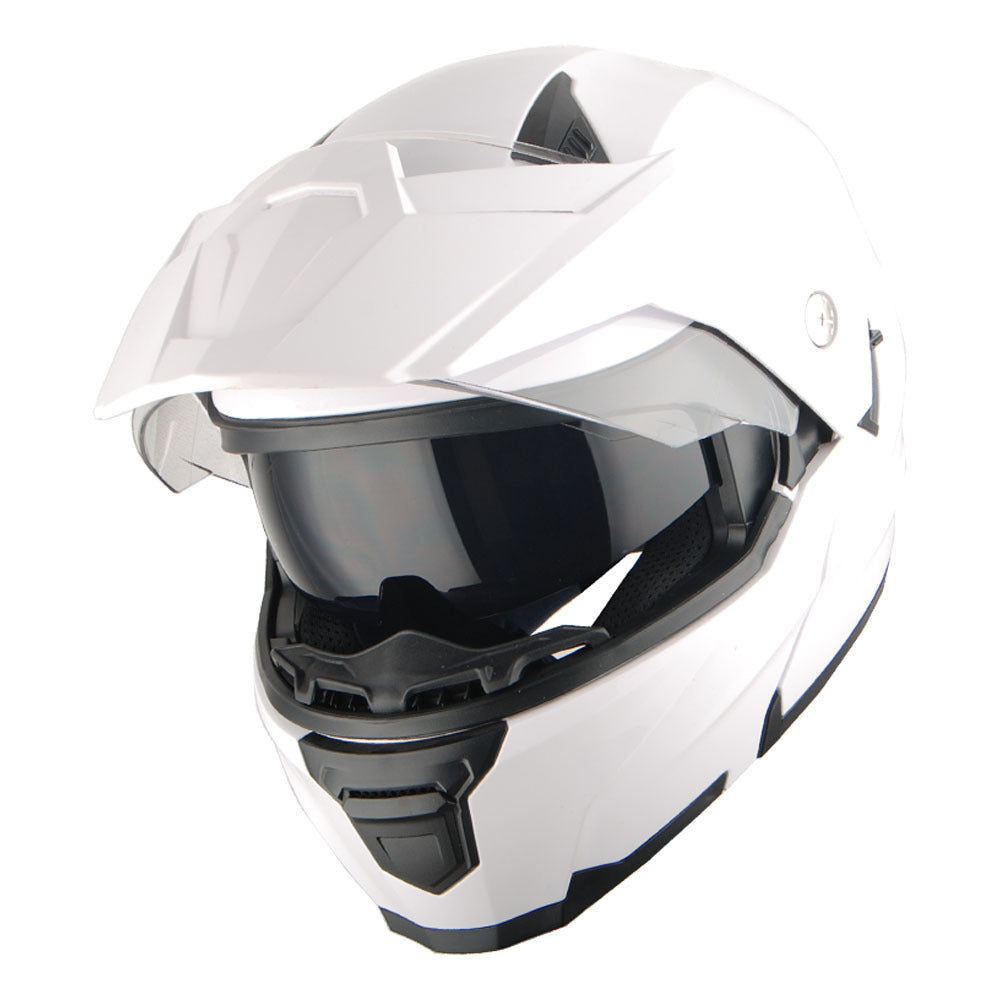 MOTORCYCLE HELMET MEN WOMEN DUAL SPORT MODULAR FLIP UP FULL FACE HELMET ADVENTURE DUAL VISOR: HJK910 DSPORT