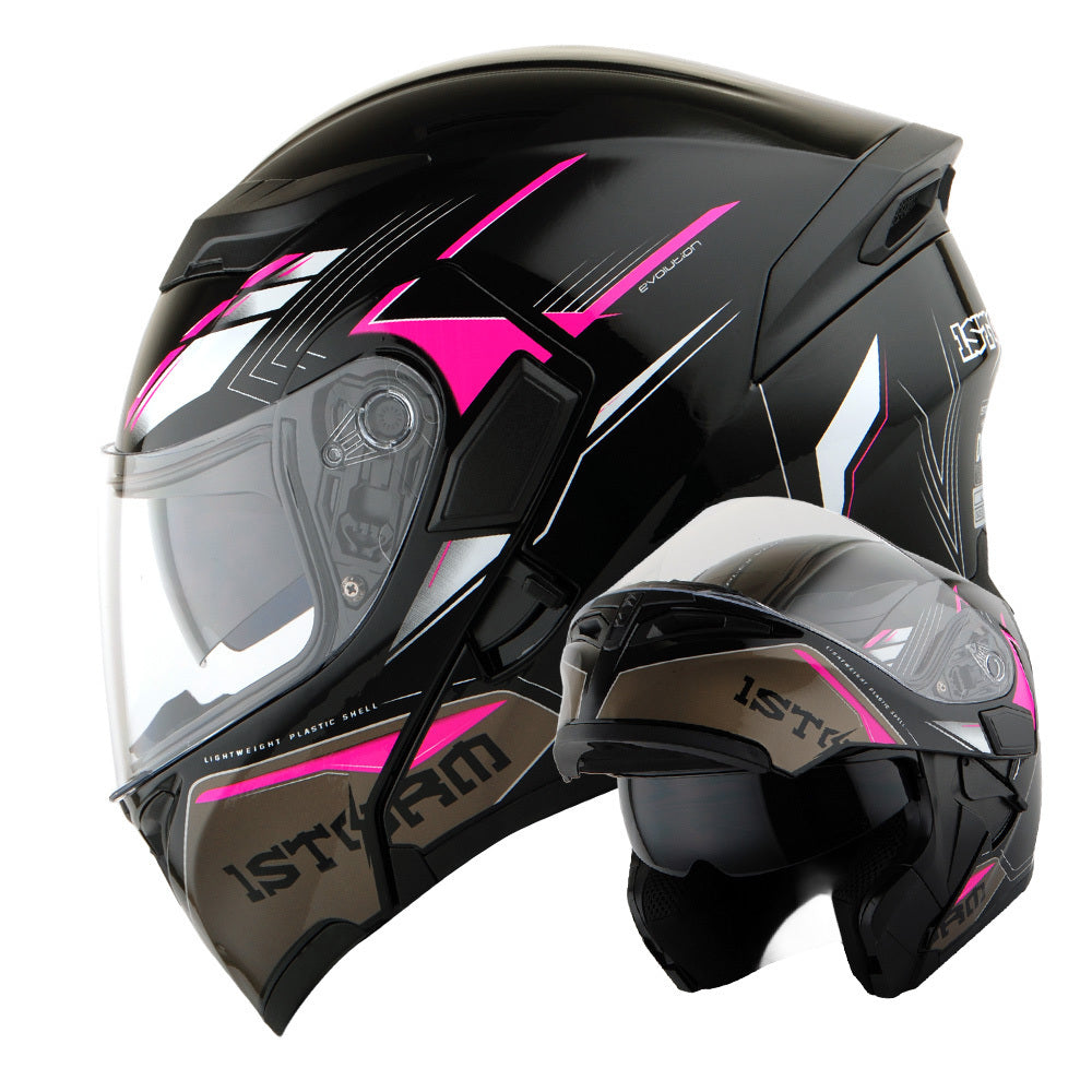 MOTORCYCLE MODULAR FULL FACE HELMET FLIP UP DUAL VISOR HELMET