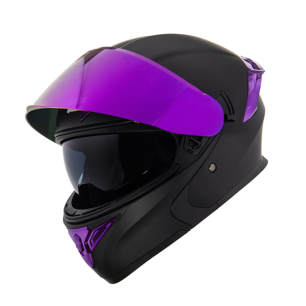 Modular Flip-Up Motorcycle Helmets, Model-901, Purple, Blue
