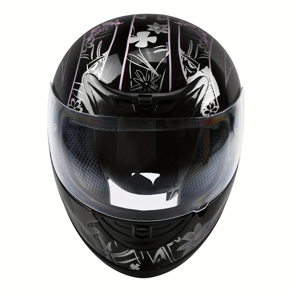 XFMT DOT Adult Motorcycle Bike Black Pink Butterfly Full Face Street Helmet S\u002FM\u002FL\u002FXL