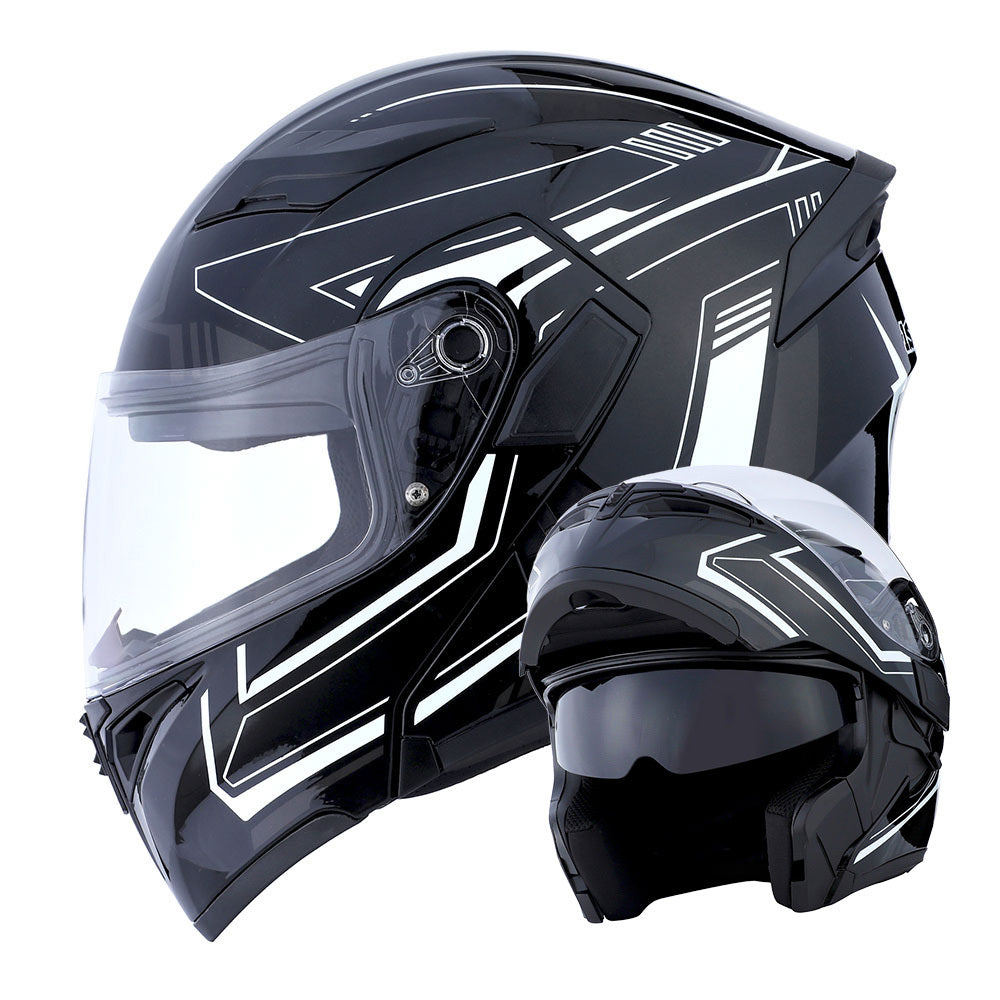 MOTORCYCLE MODULAR FULL FACE HELMET FLIP UP DUAL VISOR HELMET