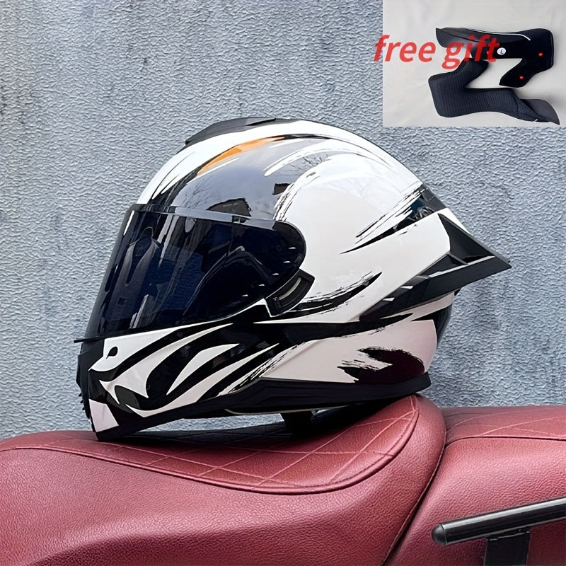 1pc Full Face Motorcycle Helmet Winter Warm Double Visor Motorcycle Helmet Double Interlining Replaceable Street Fashion Full-Face Helmet Christmas Gift, Birthday Gift