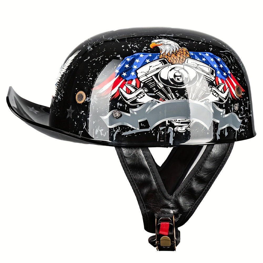 Half Helmet Motorcycle Baseball Helmet Half Cap Quick Release Buckle DOT Motocross Suits Men Women Z106