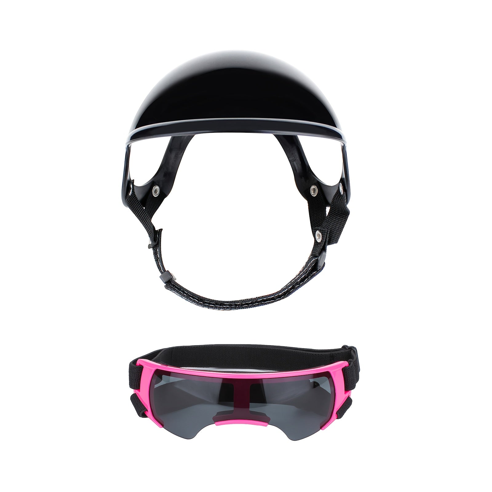 Helmet glasses combination New helmet glasses combination - UV resistant, windproof, scratch resistant, and durable, helmet with pink glasses, suitable for small dogs and cats to ride