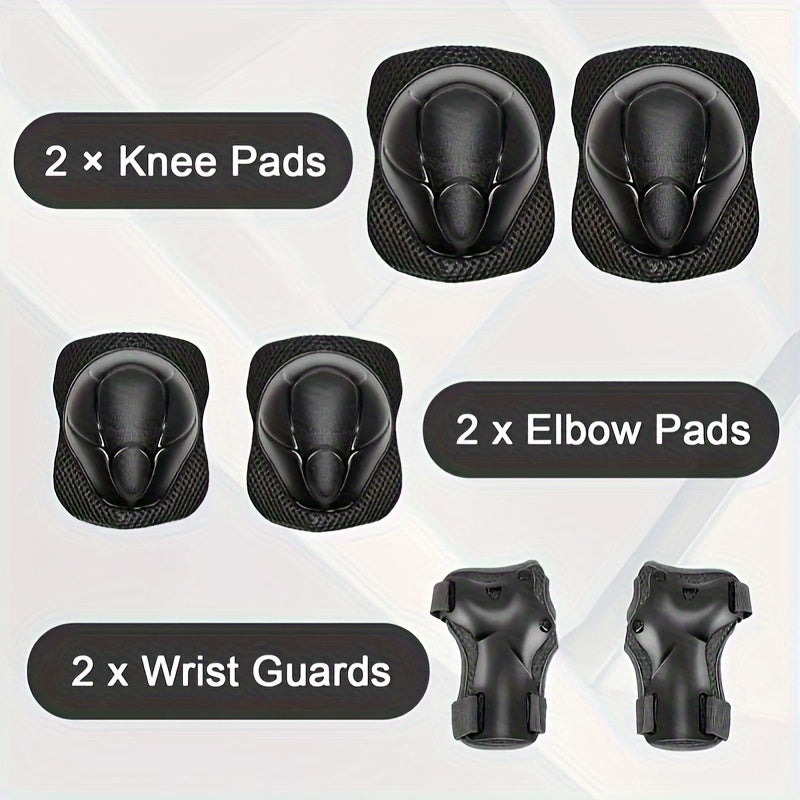 An Ideal Set of Outdoor Sports Gear for Boys And Girls Aged 3 to 12, Including a Outdoor Sports Suit, Adjustable Helmet, Knee Pads, Elbow Pads, And Wrist (7pcs)