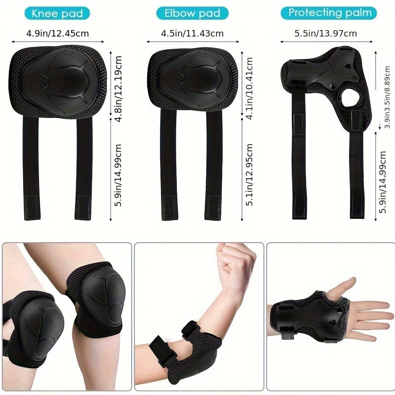 An Ideal Set of Outdoor Sports Gear for Boys And Girls Aged 3 to 12, Including a Outdoor Sports Suit, Adjustable Helmet, Knee Pads, Elbow Pads, And Wrist (7pcs)